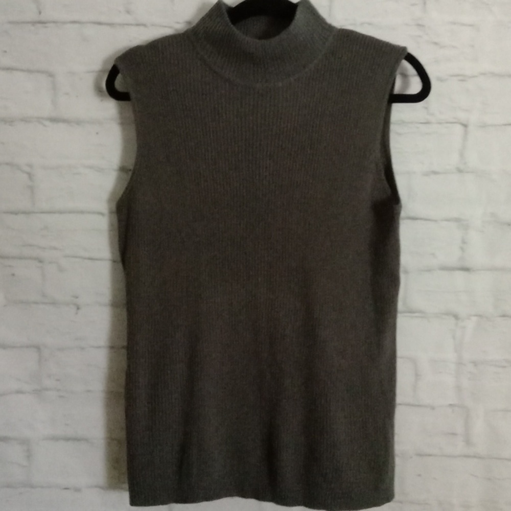 New Dana Buchman Coal Mock Neck Blouse XL